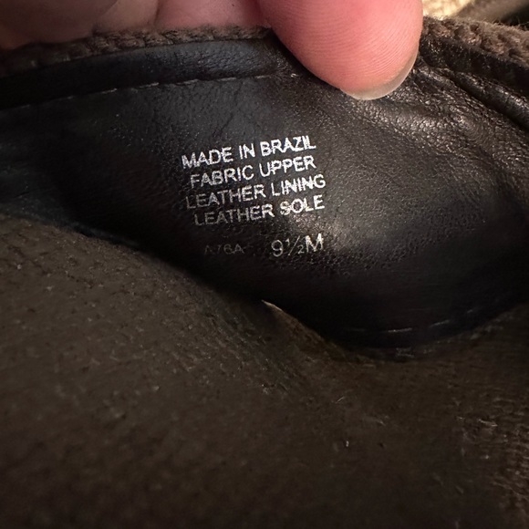 TORY BURCH Kristen Wedge Canvas Brown Tan Gold Logo Women Size 9.5 - Picture 8 of 8